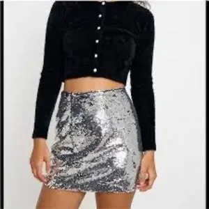 Urban Outfitters Skirts Urban Outfitters Silver Sequin Skirt